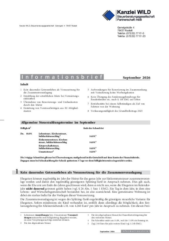 Mandantenbrief September 2026